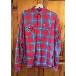 Dixxon Flannel Shirt Co. Men's L LT Tall Jingle My Bells Plain Button Down Up